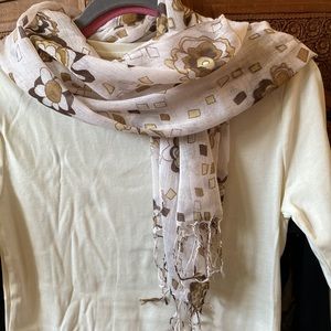 Charming Charlie NWT Brown, tan, and off white scarf/Shawl